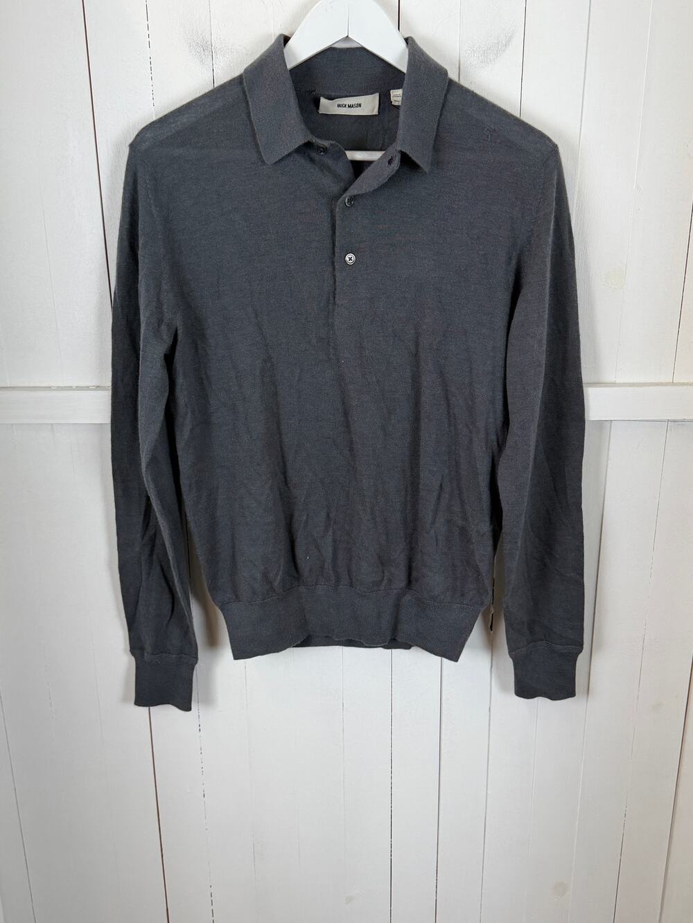Buck Mason Gray Cashmere Pullover Sweater Men's Size S NWT